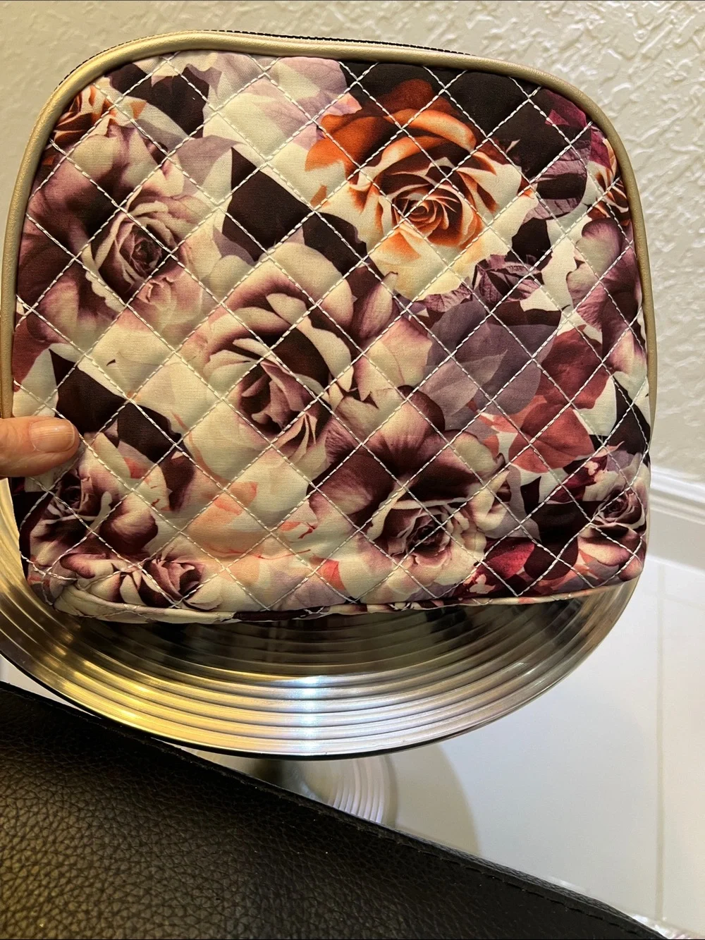 Betsey Johnson large dome floral makeup case
